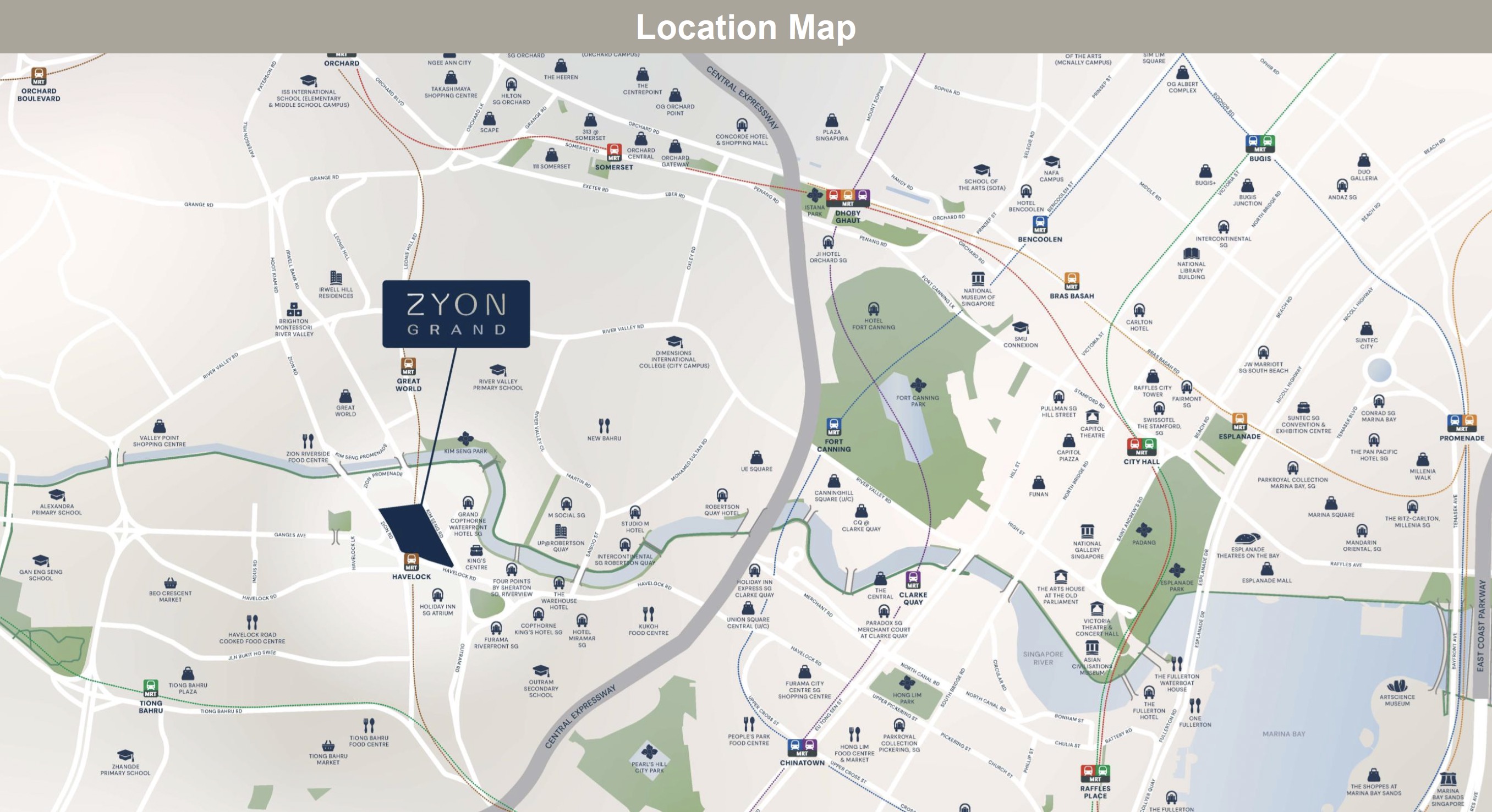 Zyon Grand location map showing connectivity and nearby amenities